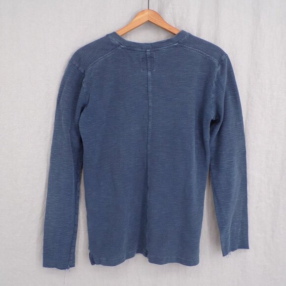 Zara Man Men's Textured Cotton Crew Jersey - blue, size S - Picture 5 of 9